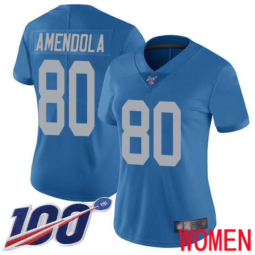 Detroit Lions Limited Blue Women Danny Amendola Alternate Jersey NFL Football #80 100th Season Vapor Untouchable->detroit lions->NFL Jersey